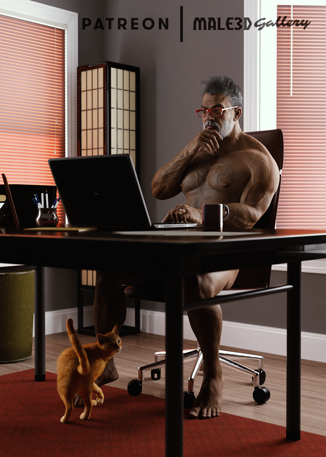 Daddy Ivan Works From Home Nude